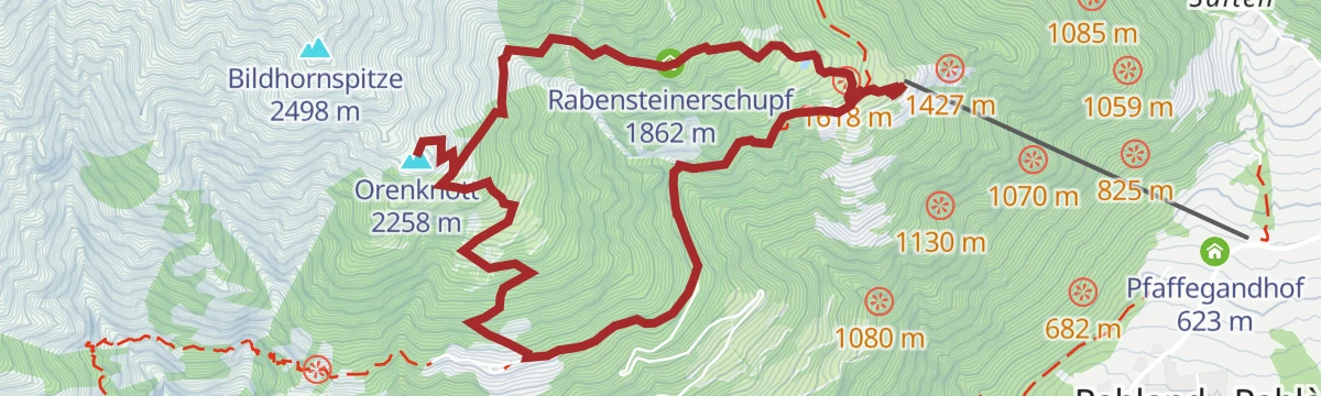 Route map: Escursione circolare alla vetta dell’Orenknott (2.258 m)